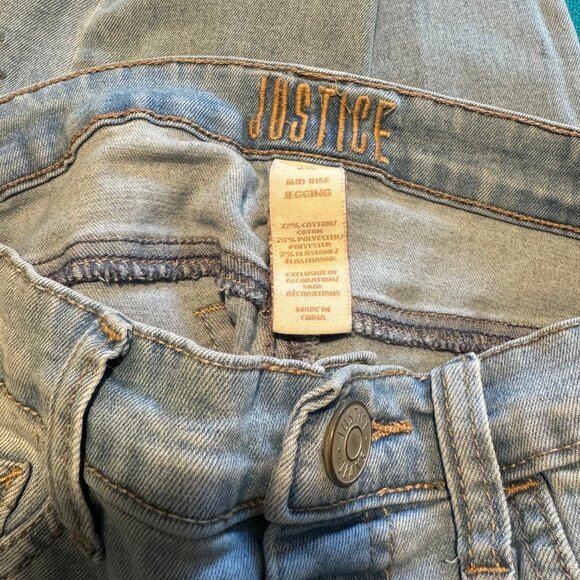 Justice Girls Embroidered Kitty Cat Light Wash Pull On Jeggings Size 10 EUC - Picture 12 of 12
